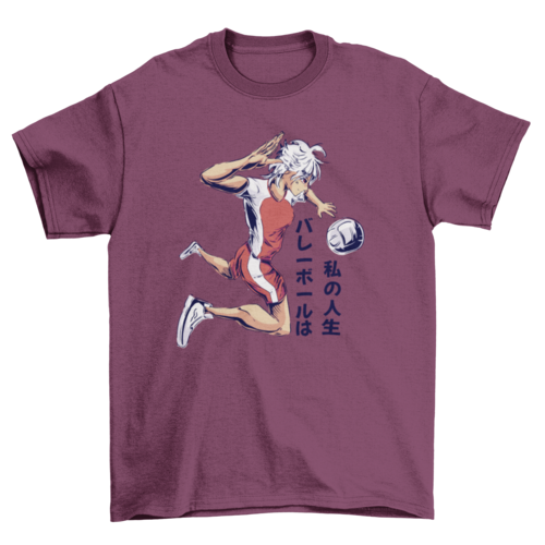 Anime girl playing volleyball t-shirt