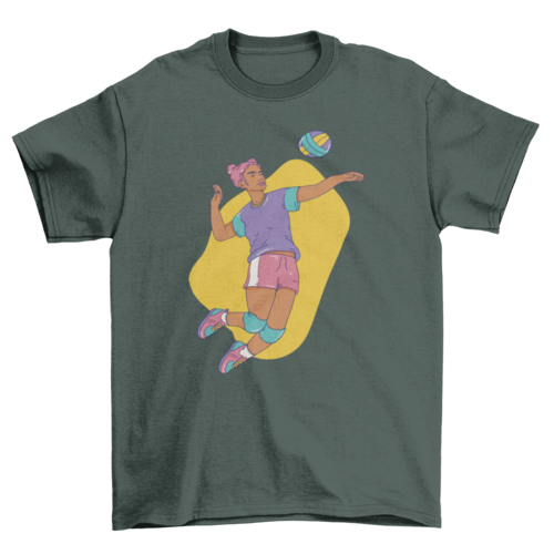 Girl playing volleyball t-shirt
