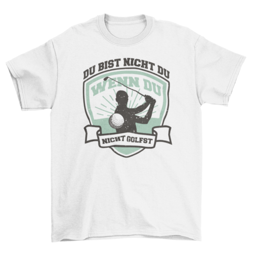 Person golfing badge t-shirt