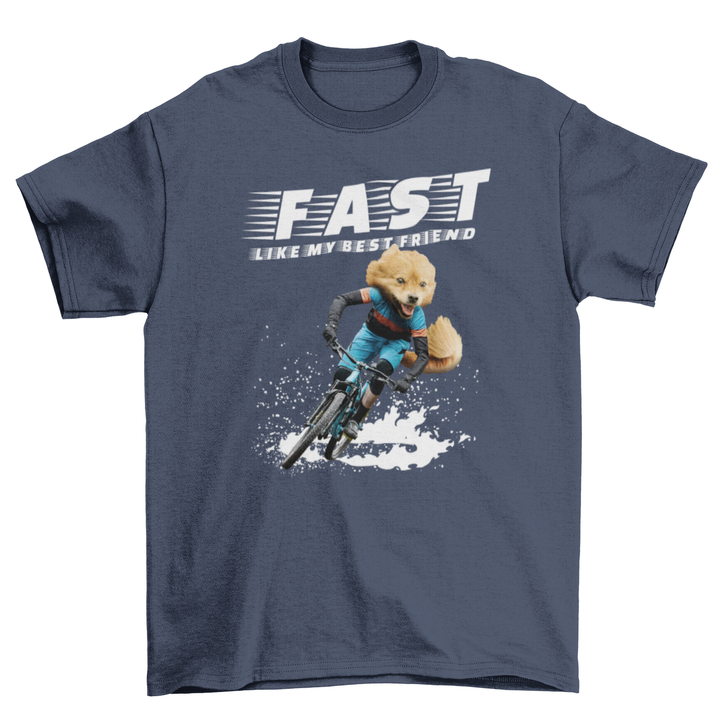Cycling dog t-shirt psd