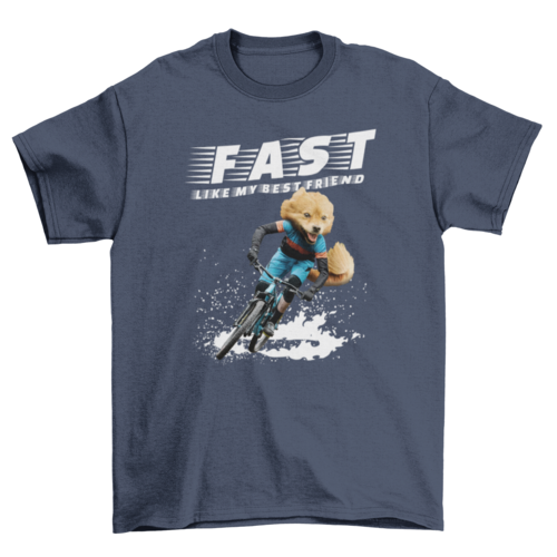 Cycling dog t-shirt psd
