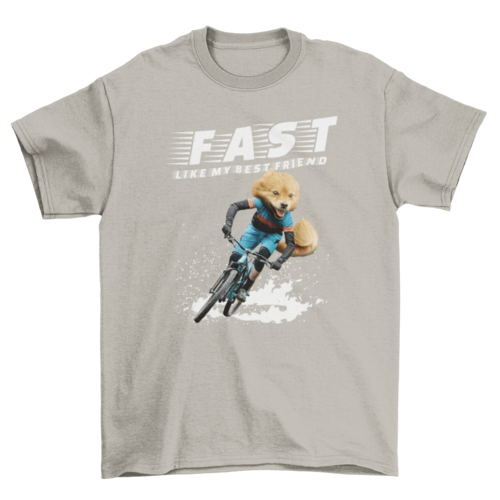 Cycling dog t-shirt psd