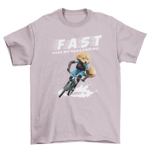 Cycling dog t-shirt psd