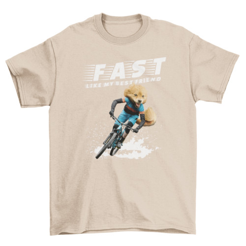 Cycling dog t-shirt psd