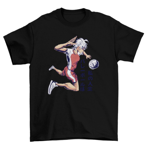 Anime girl playing volleyball t-shirt