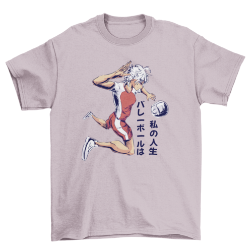 Anime girl playing volleyball t-shirt