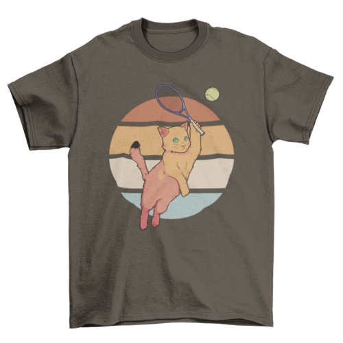 Cat playing tennis t-shirt