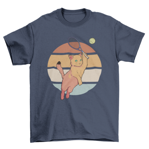 Cat playing tennis t-shirt