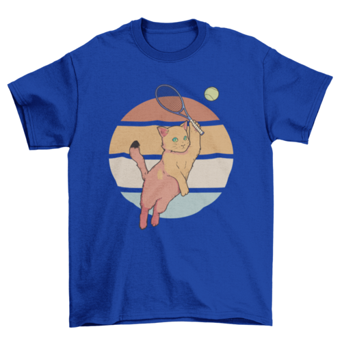 Cat playing tennis t-shirt
