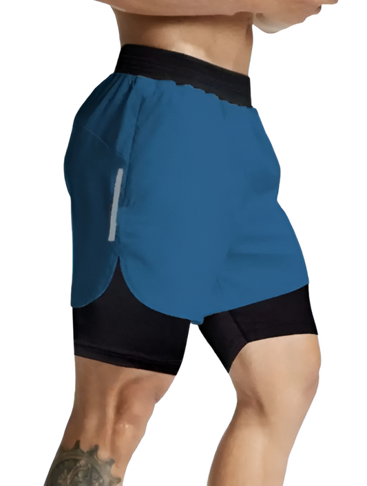 CULISH Color Block Men AIRFORCE BLUE Sports SHORTS XL