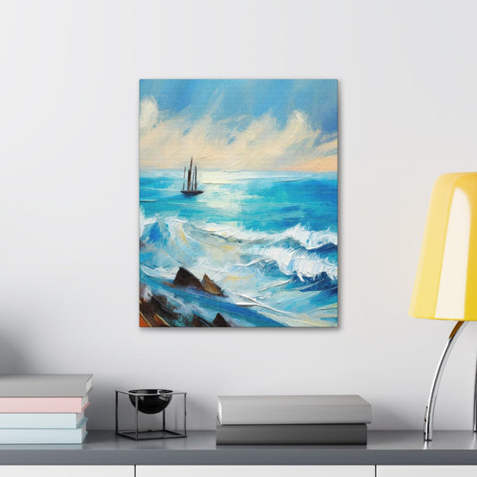 Wall Art Decor - Canvas Print Artwork - Blue Ocean